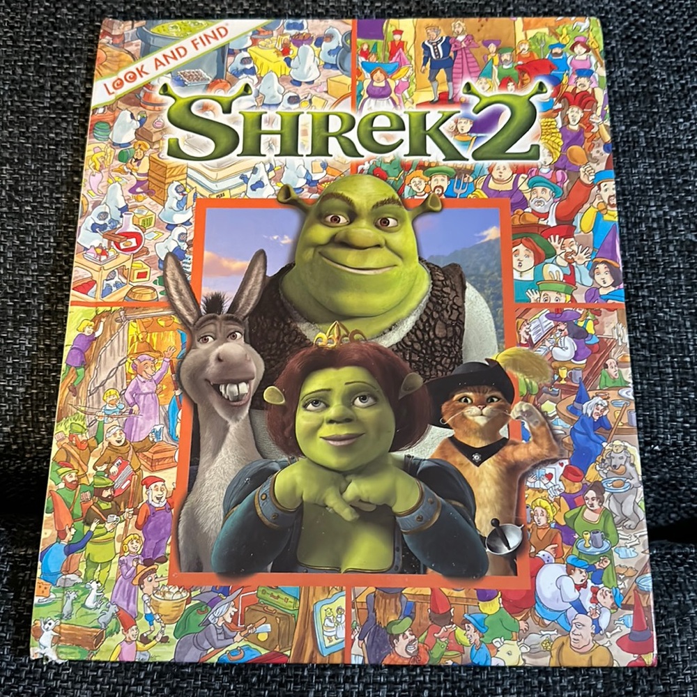 Rare HTF Shrek 2 Look and Find 2004 Hardcover Search Activity Book DreamWorks